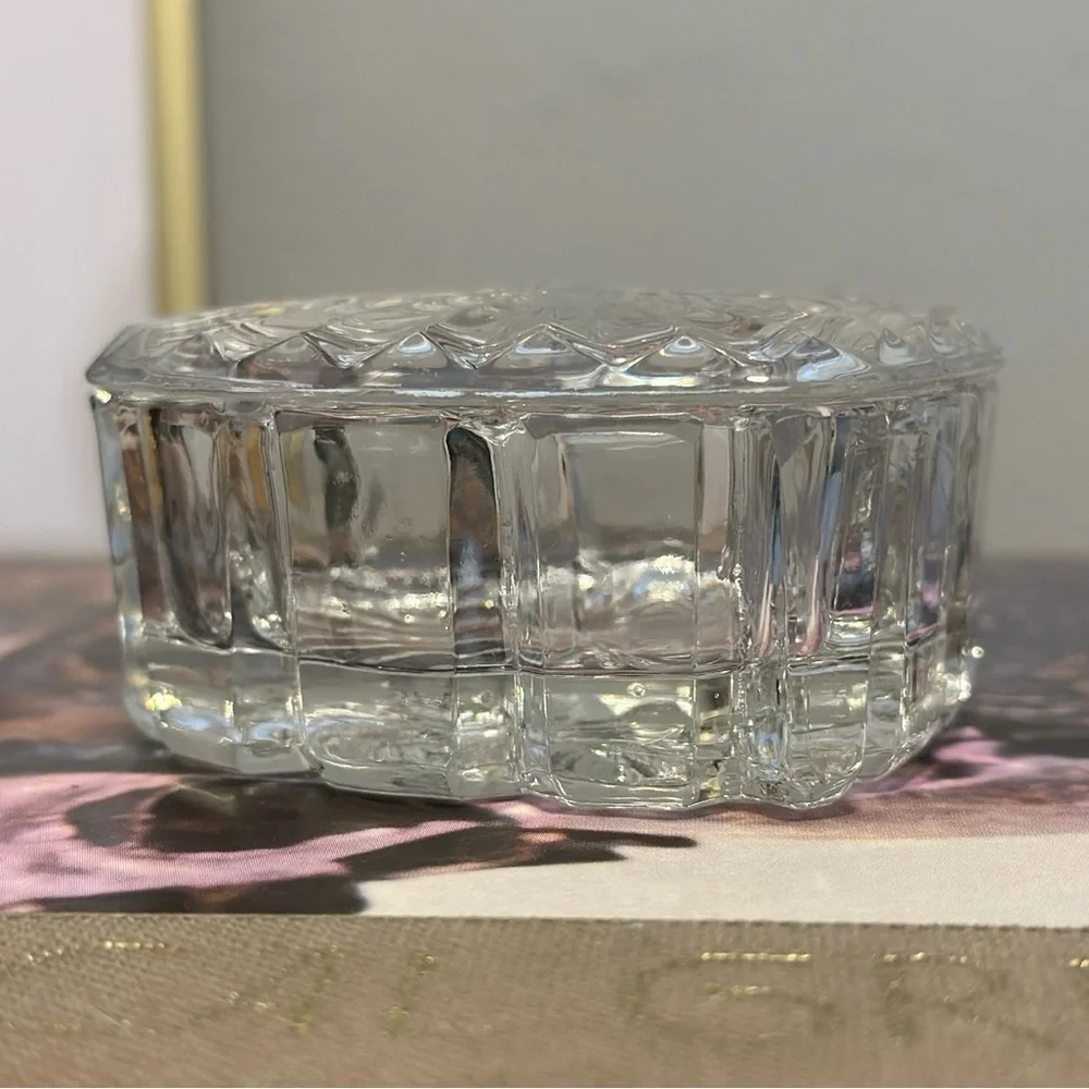 Vintage Crystal Gorham Chantilly Shell & Heart Shaped Trinket Boxes